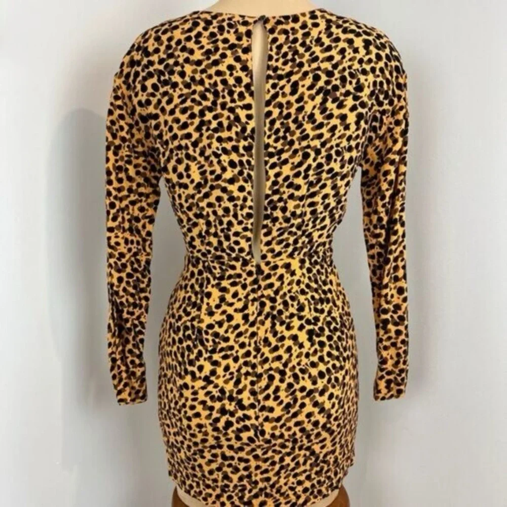 Stockholm Atelier Other Stories Womens 2 Cheetah Yellow Black Bodycon Dress - Picture 2 of 16